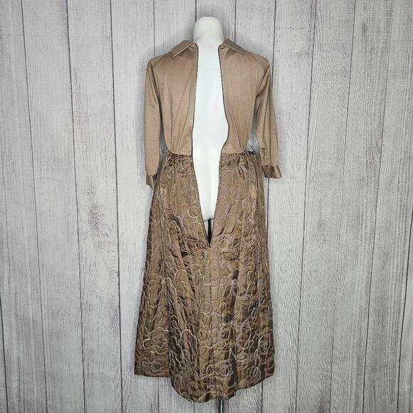 VTG 70s At Home Wear for Van Raalte Quilted Skirt Maxi Dress with Pockets - Picture 7 of 8